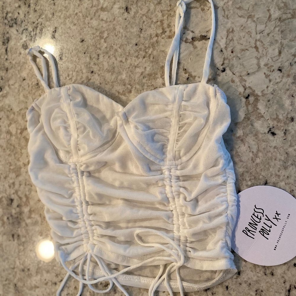 Crop Top, White Shirt, Sheer Shirt, Princess Polly